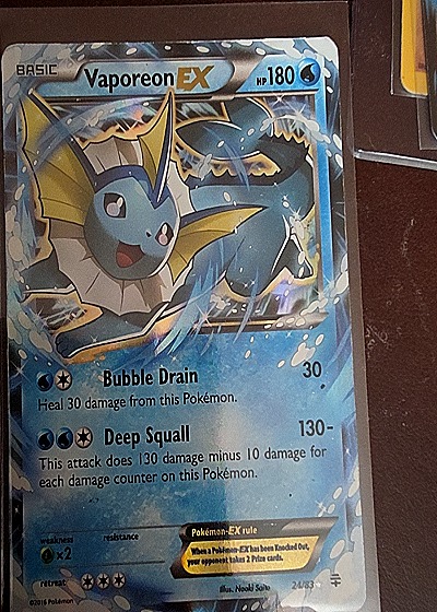 2016 Pokémon Generations #24 Vaporeon EX — front