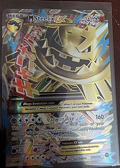 2016 Pokémon XY Steam Siege #109 M Steelix EX — front