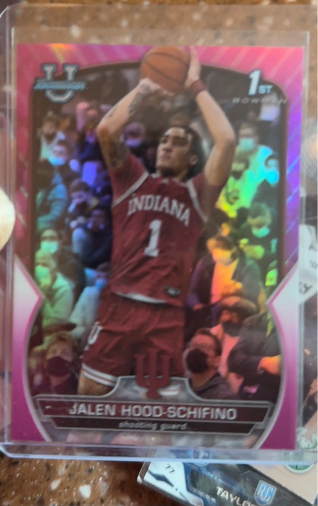 2022-23 Bowman University Chrome #57 Jalen Hood-Schifino Pink — front