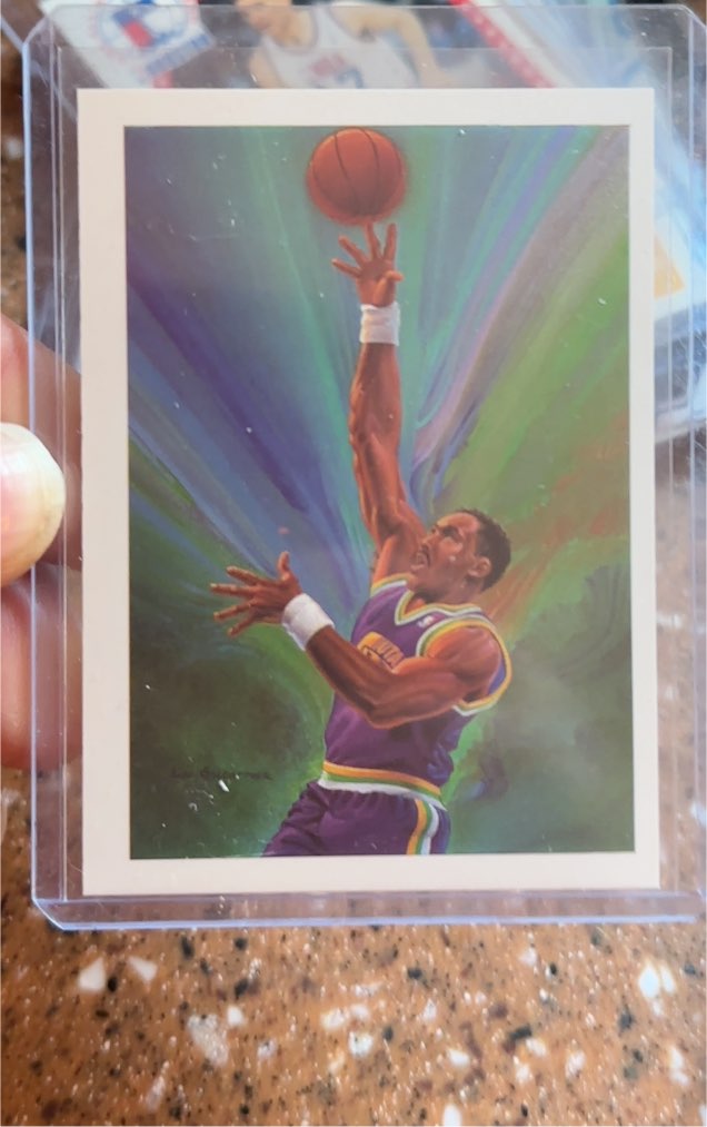 1990-91 Hoops #380 Karl Malone — front