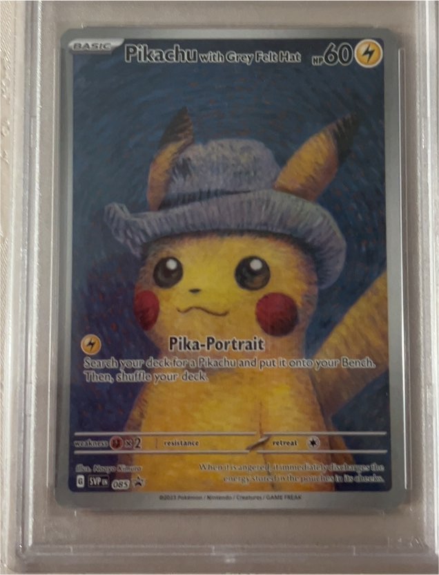 2023 Pokémon x Van Gogh #085 Pikachu with Grey Felt Hat — front