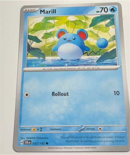 2024 Pokémon Scarlet & Violet Stellar Crown #033 Marill — front