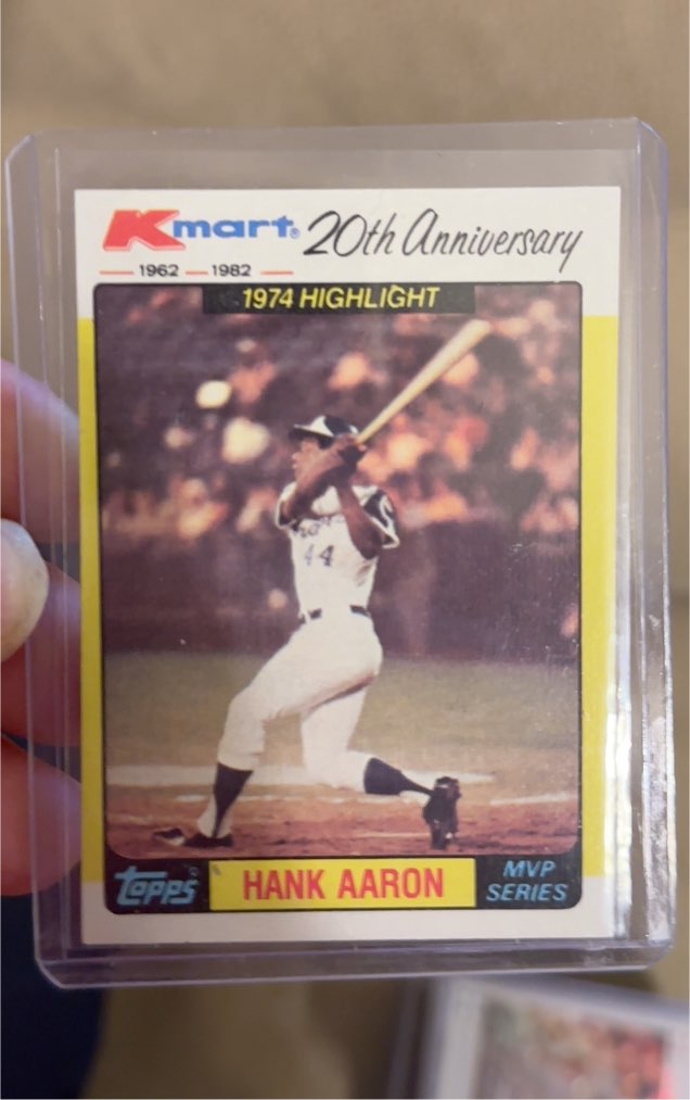 1982 Topps Kmart 20th Anniversary #43 Hank Aaron — front