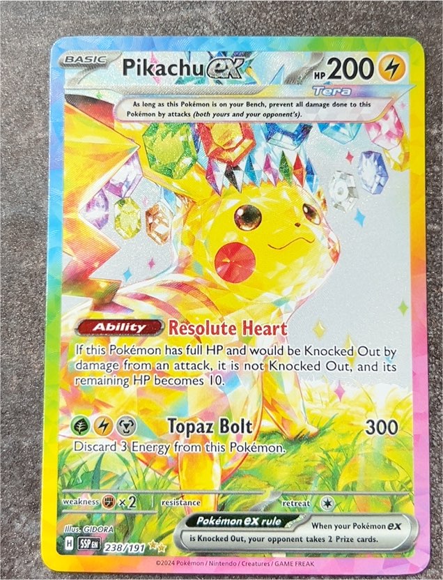 2024 Pokémon Sv08 Surging Sparks #238/191 Pikachu ex — front