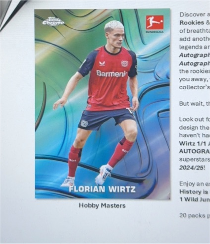 2023 Topps Chrome Bundesliga Florian Wirtz — front