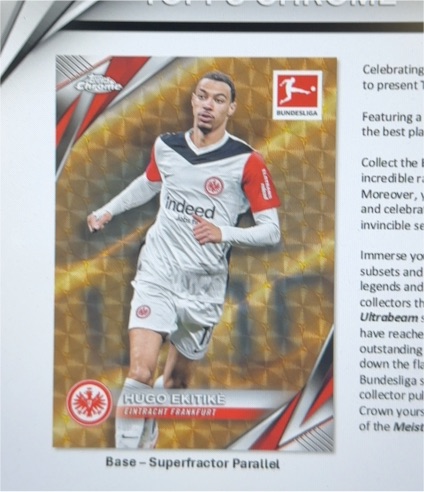 2021 Topps Chrome Bundesliga Hugo Ekitike Base Superfractor Parallel — front