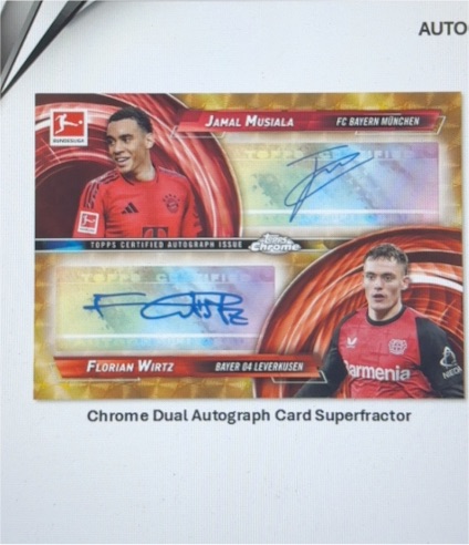 2020-21 Topps Chrome Bundesliga Dual Autograph Jamal Musiala / Florian Wirtz — front