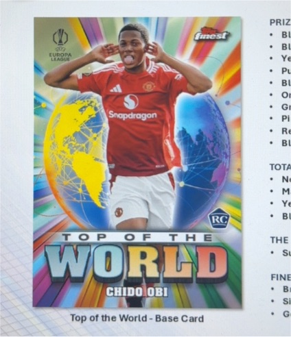 2023 Topps Finest Top of the World #Top of the World Chido Obi — front