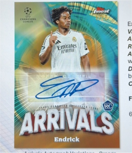 2023 Topps Finest Overtime Elite Arrivals #ARRIVALS Endrick — front