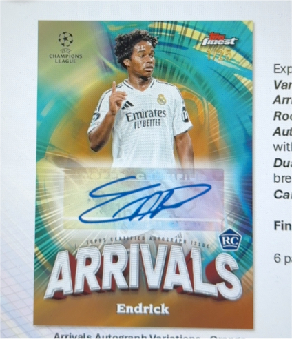2023 Topps Finest Arrivals #Endrick — front