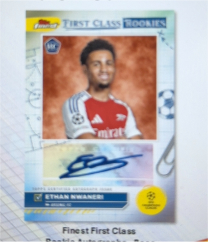 2023-24 Topps Finest UEFA First Class Rookies #FR-10 Ethan Nwaneri — front