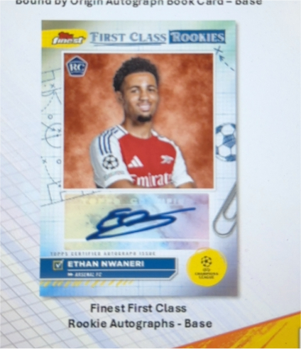 2023-24 Topps Finest UEFA First Class Rookies #FR-18 Ethan Nwaneri — front
