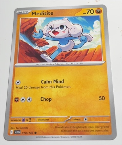 2024 Pokémon SV07: Stellar Crown #078 Meditite — front