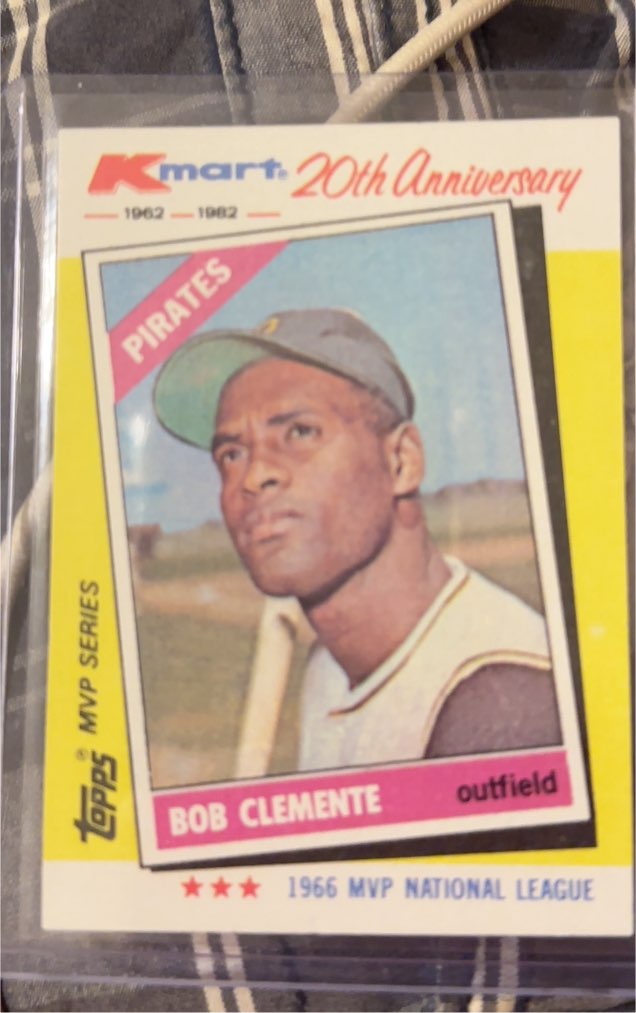 1982 Topps Kmart 20th Anniversary #10 Bob Clemente — front