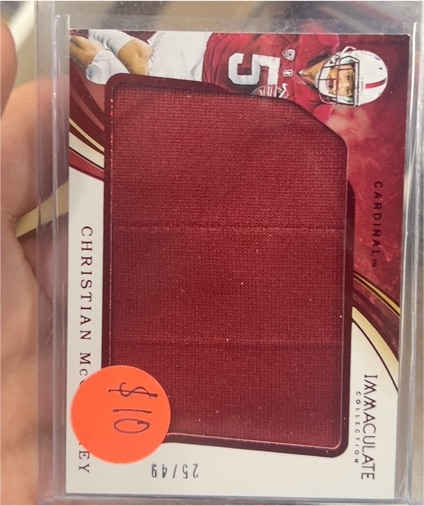 2019 Panini Immaculate Collection #25 Christian McCaffrey — front