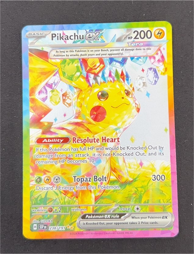2024 Pokémon SV08: Surging Sparks #238/191 Pikachu ex — front