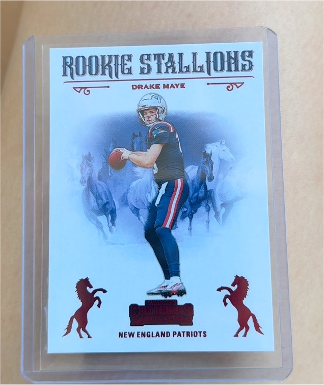 2024 Panini Contenders #4 Drake Maye Rookie Stallions — front