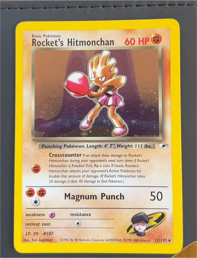 2000 Pokémon Gym Heroes #11 Rocket's Hitmonchan — front