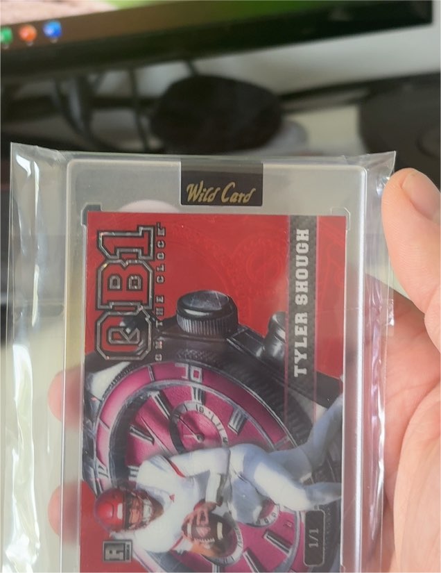 2024 Wild Card QB1 On The Clock #1/1 Tyler Shough — front