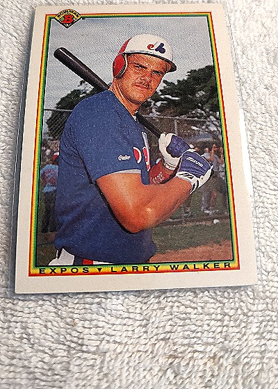 1990 Bowman #117 Larry Walker Rookie Card — front