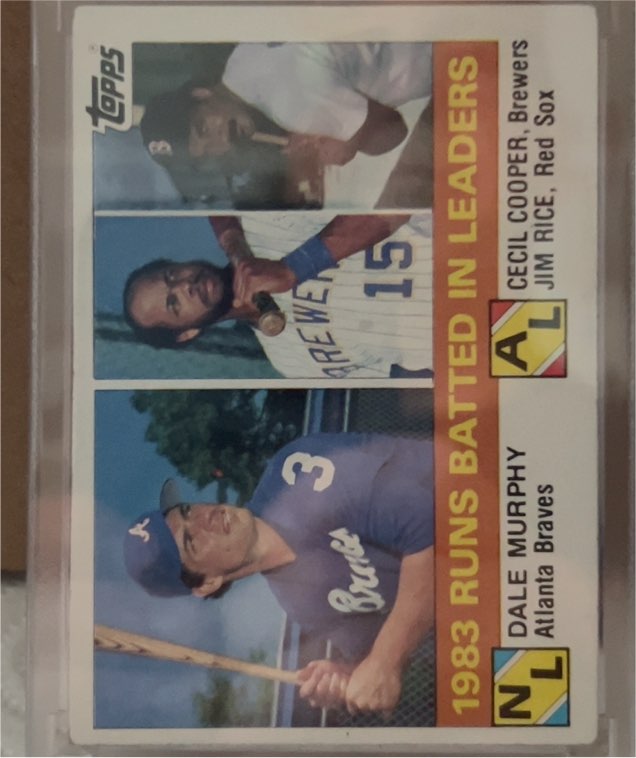 1984 Topps #133 1983 Runs Batted In Leaders (Murphy/Cooper/Rice) — front