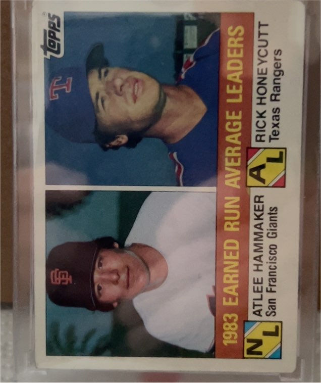 1984 Topps #137 1983 Earned Run Average Leaders Atlee Hammaker/Rick Honeycutt — front
