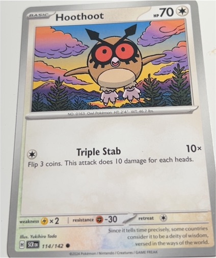 2024 Pokémon SV07: Stellar Crown #114 Hoothoot — front