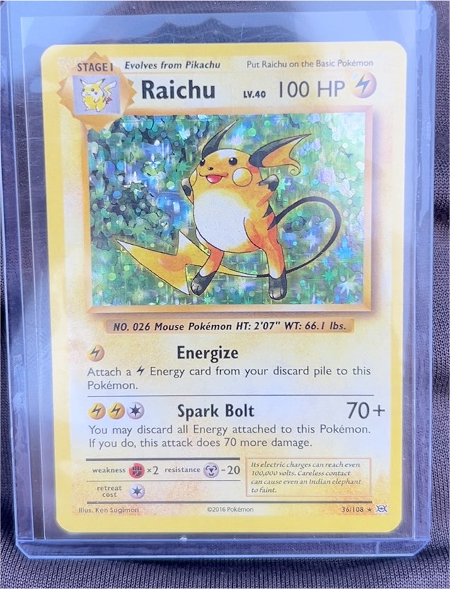 2016 Pokémon XY Evolutions #36 Raichu — front