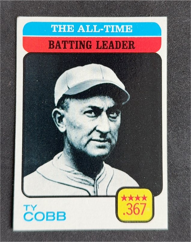 1973 Topps #475 Ty Cobb All-Time Batting Leader — front