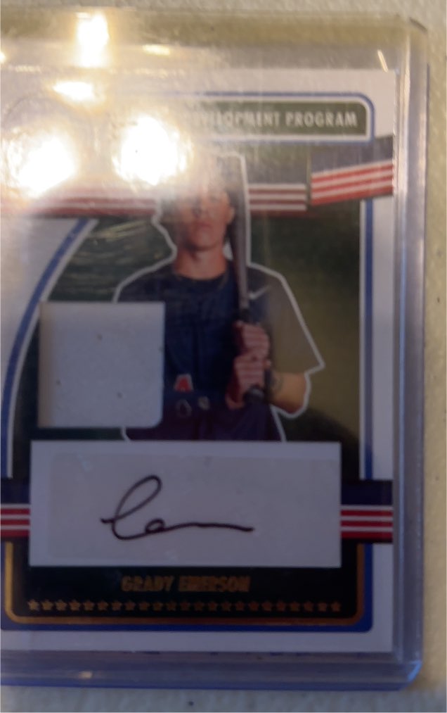 2023 Panini USA Stars & Stripes Grady Emerson Green Ink SSP Auto — front