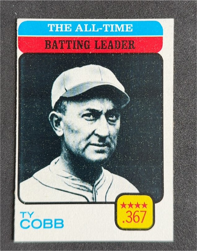 1973 Topps #475 Ty Cobb All-Time Batting Leader — front