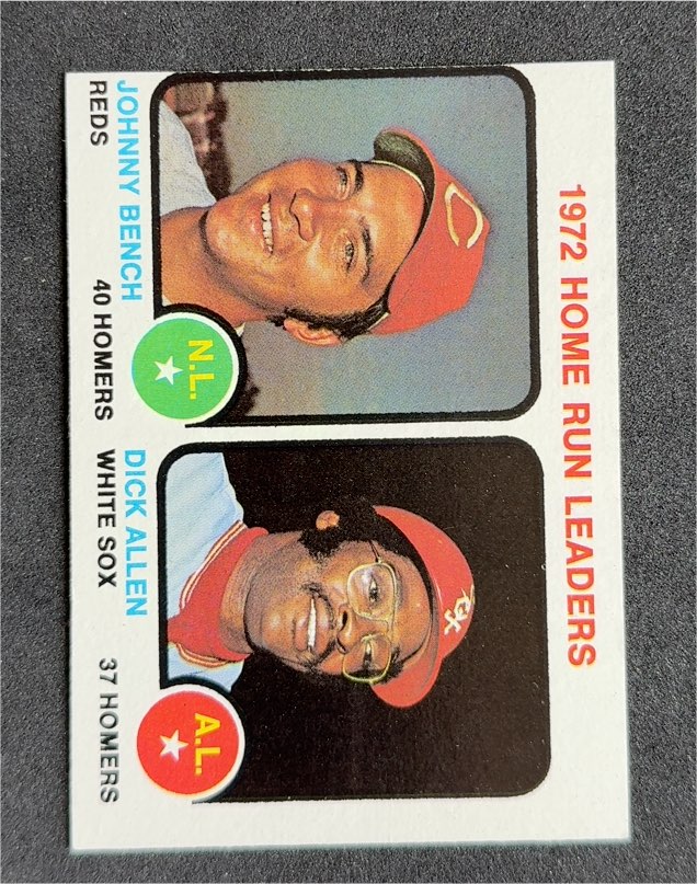 1973 Topps #62 1972 Home Run Leaders Johnny Bench / Dick Allen — front