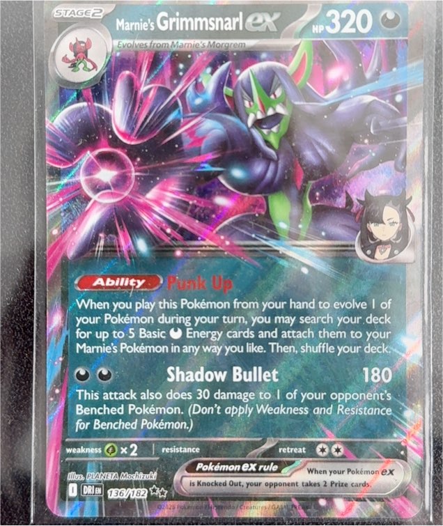 2023 Pokémon TCG SV10: Destined Rivals #136/182 Marnie's Grimmsnarl ex — front