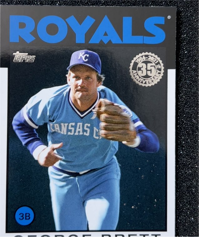 2021 Topps #86B-48 George Brett 1986 Topps Baseball 35th Anniversary Royals — front