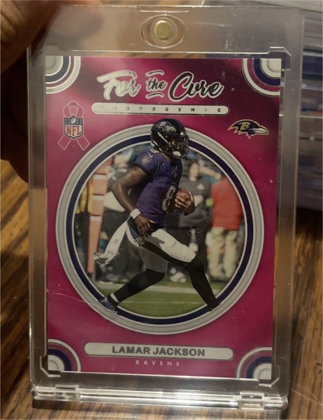 2024 Panini Photogenic For the Cure #FTC-LJA Lamar Jackson — front