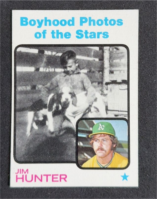 1973 Topps #344 Jim Hunter Boyhood Photos of the Stars — front