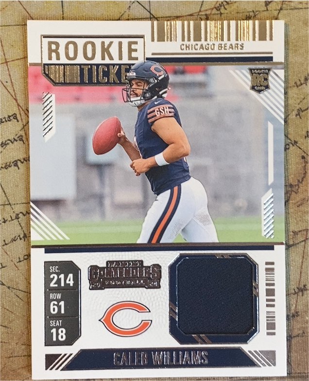 2024 Panini Contenders #RTS-CWS Caleb Williams Rookie Ticket Patch — front