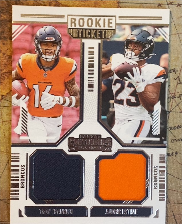 2024 Panini Contenders Rookie Ticket #DS-9 Troy Franklin/Audric Estime — front
