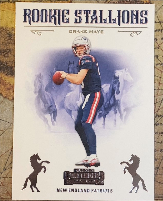 2024 Panini Contenders #4 Drake Maye Rookie Stallions — front