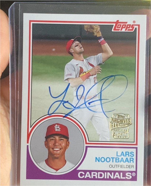 2024 Topps Archives 1983 Fan Favorite Autographs #83FF-LN Lars Nootbaar — front