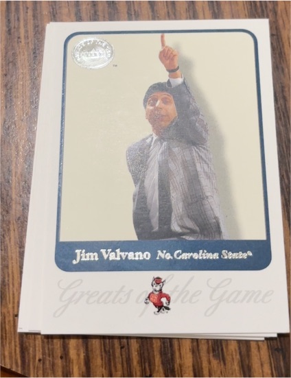 2001 Fleer Greats of the Game #38 Jim Valvano — front