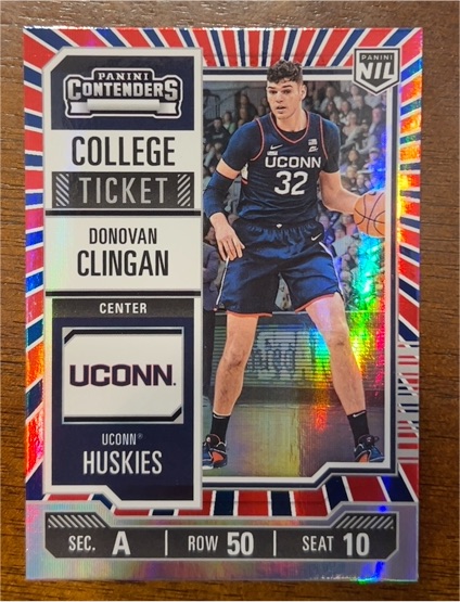 2024-25 Panini UCONN Collegiate #33 Donovan Clingan - College Ticket — front