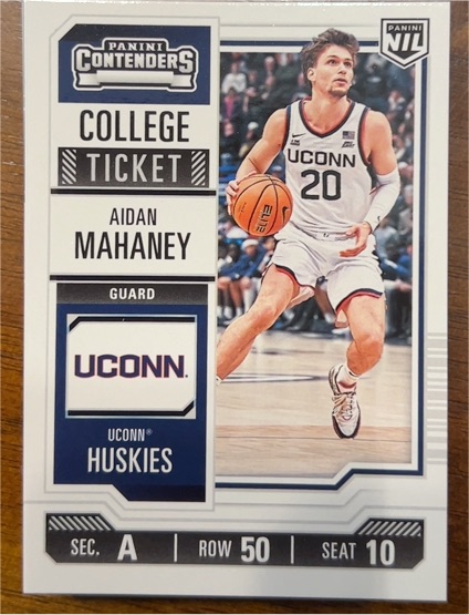 2024-25 Panini UCONN Collegiate #22 Aidan Mahaney - College Ticket — front