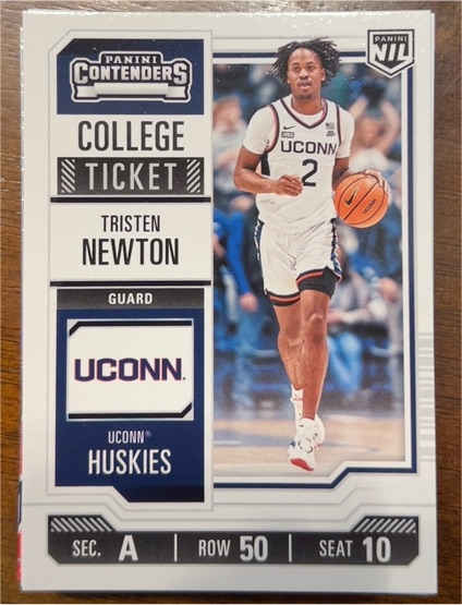 2024-25 Panini UCONN Collegiate #32 Tristen Newton - College Ticket — front