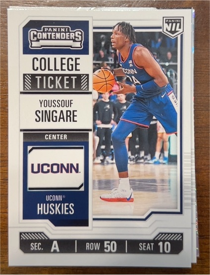 2024-25 Panini UCONN Collegiate #24 Youssouf Singare - College Ticket — front