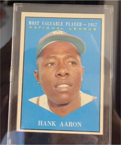 1957 Topps Most Valuable Player #484 Hank Aaron — front