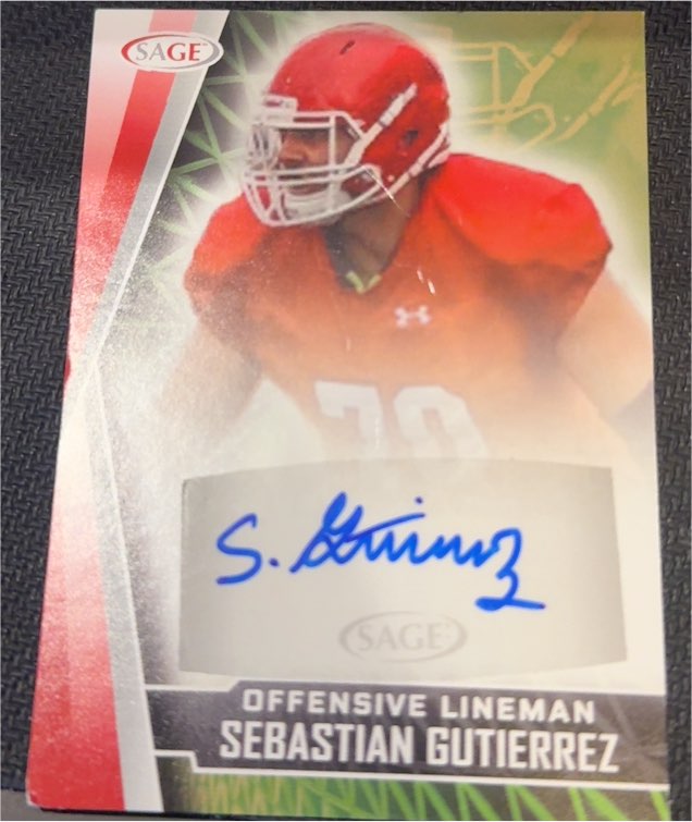 2022 SAGE #A-SG Sebastian Gutierrez Autograph — front