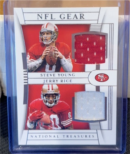 2019 Panini National Treasures NFL Gear #NFL Gear Steve Young Jerry Rice — front