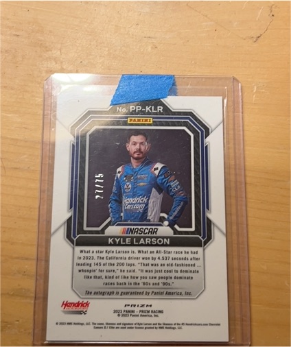 2023 Panini Prizm Racing Patented Penmanship #PP-KLR Kyle Larson — front