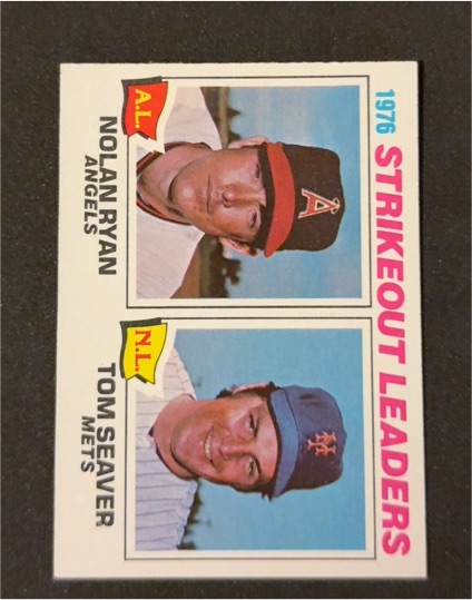 1977 Topps #6 Strikeout Leaders Nolan Ryan / Tom Seaver — front